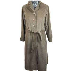 Juli deRoma Vtg Kajjmir Manmade Cashmere Trench Coat Beige Belted Coat M/L Retro